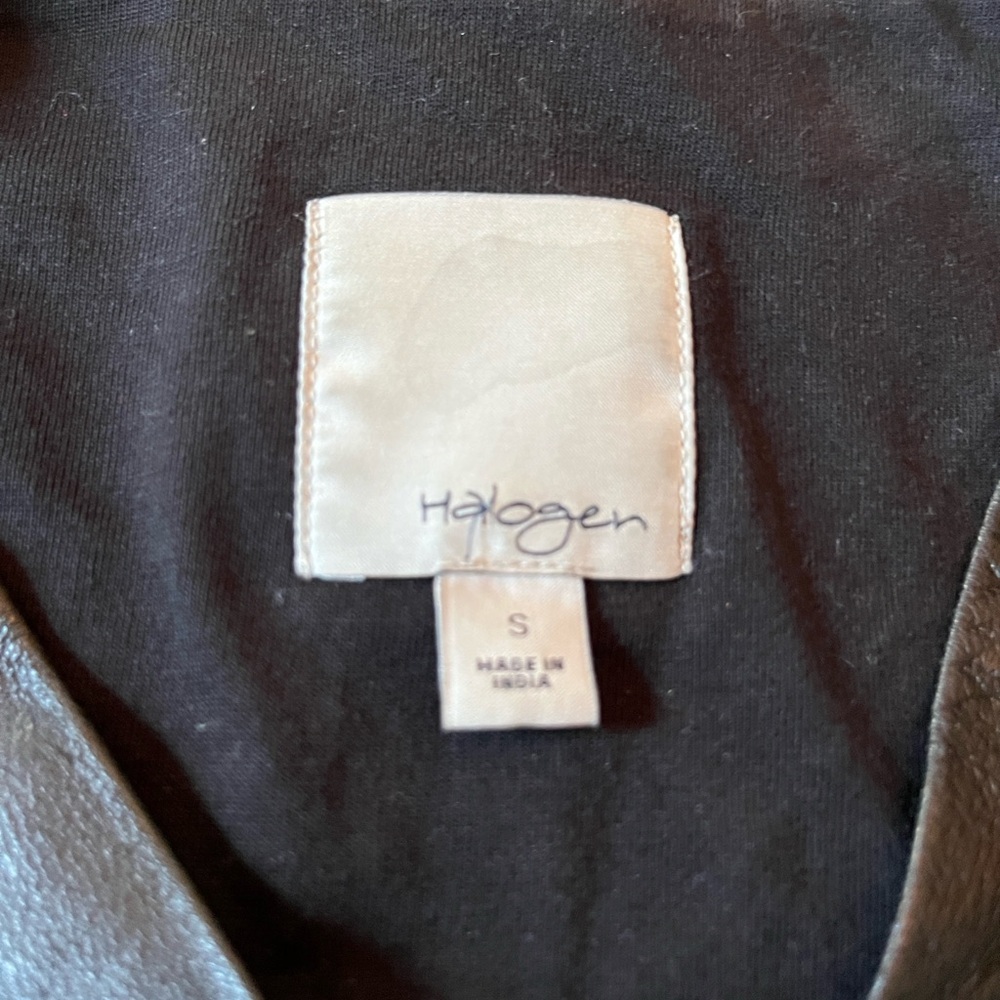 Halogen Black Thin Leather Jacket - image 3